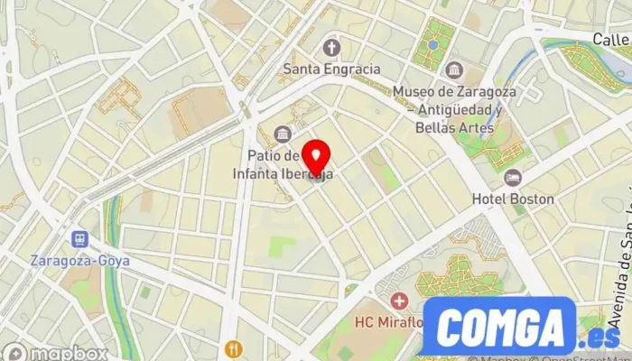mapa de Hermanos Justo Cerrajeros - Oficina Central Pedro Mª Ric Cerrajero, Servicio de seguridad, Proveedor de sistemas de seguridad en Zaragoza