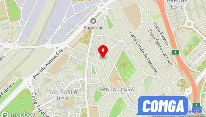 mapa de Herrería Miguel Sánchez Cerrajero, Carpintería metálica y de aluminio en Sevilla