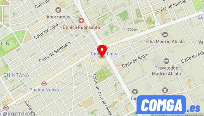 mapa de HV Reparación calzado y duplicado de llaves Zapatero, Taller de reparación de botas, Tienda de bolsos, Artesanía, Servicio de duplicación de llaves, Cerrajero, Proveedor de sistemas de seguridad, Servicio de afilado en Madrid