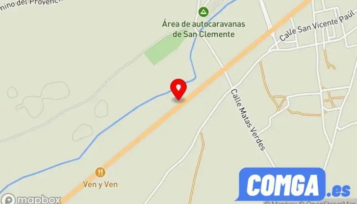 mapa de Indapa SL Cerrajero, Herrero, Empresa de hierros y aceros, Carpintería metálica y de aluminio en San Clemente