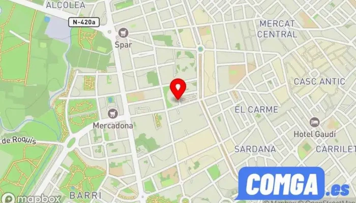 mapa de INOXCUB Cerrajero, Carpintería metálica y de aluminio en Reus