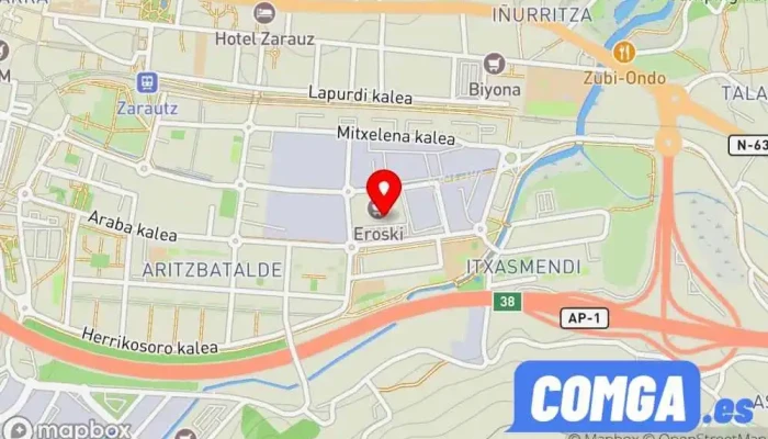 mapa de Jasón duplicado de llaves y mandos de garaje Zapatería, Servicio de duplicación de llaves en Zarautz