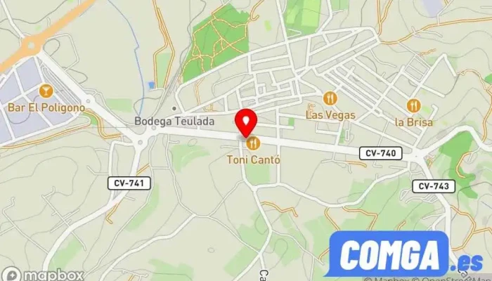 mapa de Jesús Camacho S.L Cerrajero, Proveedor de toldos, Tienda de chimeneas, Tienda de mamparas de ducha en Teulada