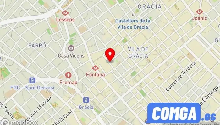 mapa de La clau de gorges Cerrajero, Servei de serralleria d’urgències, Subministrament de panys en Barcelona