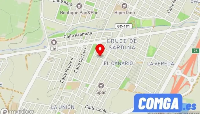 mapa de La Fechadura - Cerrajero en Vecindario Cerrajero en Cruce de Sardina del Sur