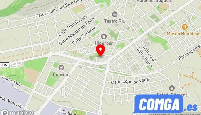 mapa de LLAVES ALEX Cerrajero 24 horas Cerrajero, Persona de mantenimiento, Servicio de cuidado de viviendas, Servicio de duplicación de llaves en Ibi