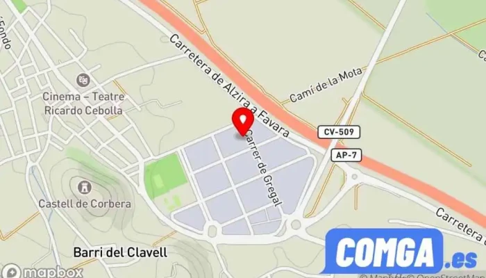 mapa de LLAVESDEAUTOS.ES Servicio de duplicación de llaves en Corbera