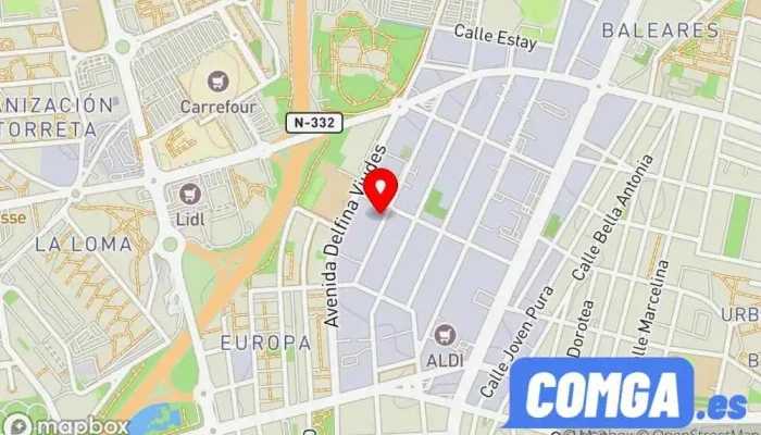 mapa de Låsesmeden Security Costa Blanca S-L Cerrajero en Torrevieja
