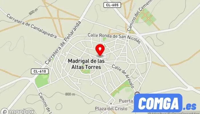 mapa de Madrigal de las Altas Torres  en Madrigal de las Altas Torres