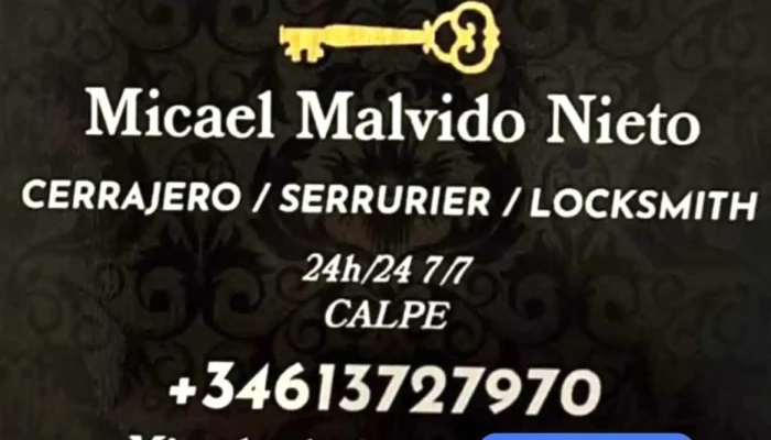 Malvido Nieto Micael Cerrajero 24h24 77 Del Propietario - Calp