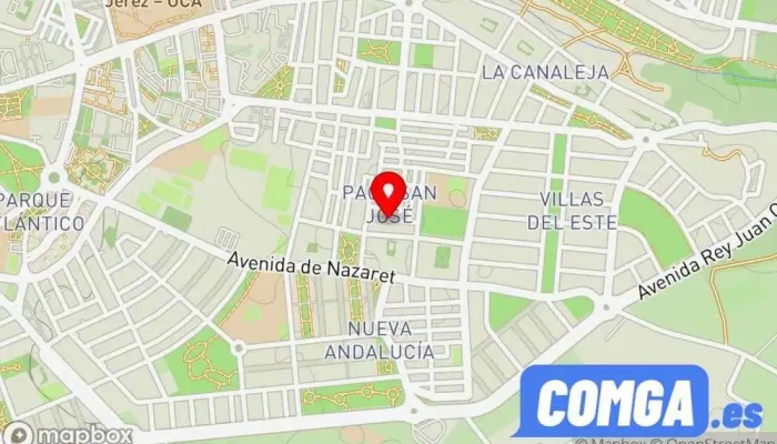 mapa de Manuel Macías Cervantes Cerrajero, Carpintería metálica y de aluminio en Jerez de la Frontera