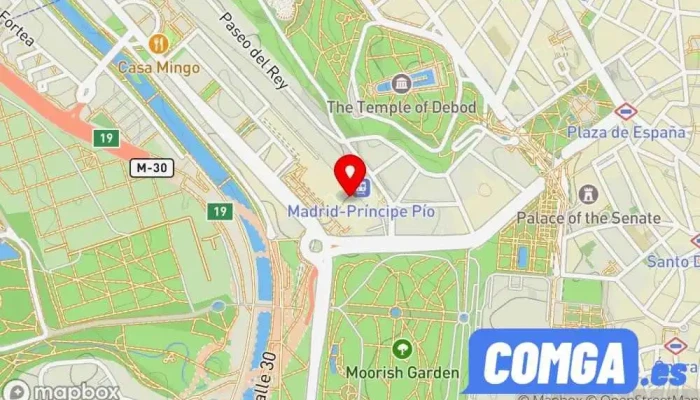 mapa de MISTER MINIT Príncipe Pío Cerrajero, Grabador, Tienda de reparación de teléfonos móviles, Tienda de sellos de caucho, Zapatero, Relojería en Madrid