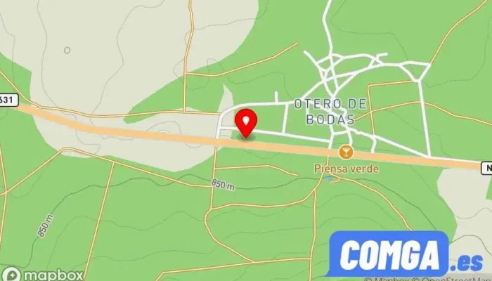 mapa de Otero de Bodas  en Zamora