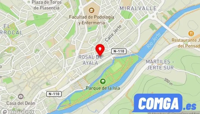 mapa de PLASENGLASS Cerrajería y Carpintería de Aluminio Tienda de artículos de cristal en Plasencia