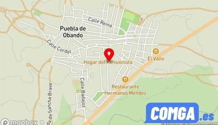 mapa de Puebla de Obando  en Puebla de Obando