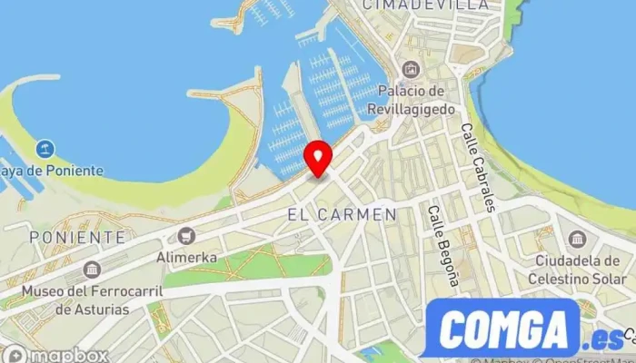 mapa de Ra Ba Cierres Eléctricos Cerrajero en Gijón