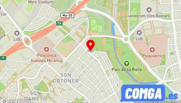 mapa de Sa Clau Balear Cerrajería del Automóvil Botiga de panys, Cerrajero en Palma
