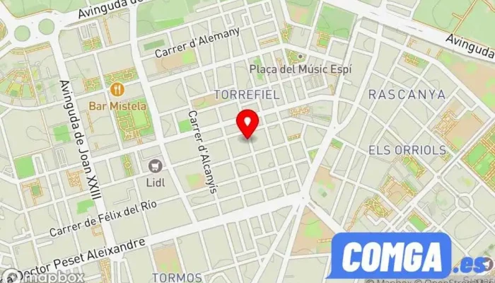 mapa de Secerval S.L Cerrajero, Carpintería metálica y de aluminio en Valencia
