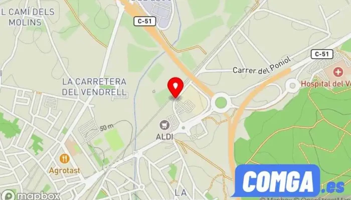 mapa de Serralleria Baldris Cerrajero en Vendrell ( El )