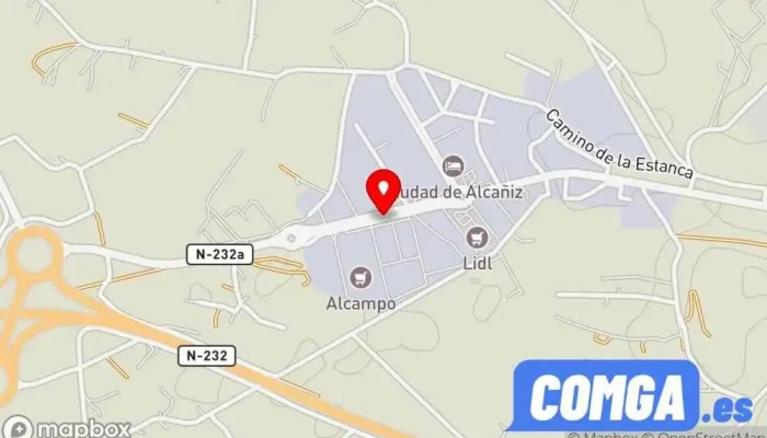 mapa de Talleres Josa S.L. Cerrajero en Alcañiz