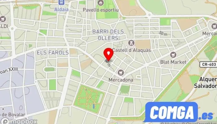 mapa de Va cerrajeros Botiga de panys, Servei de serralleria d’urgències en Alaquàs